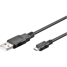 Kabel USB A/microUSB B M/M czarny 1,8m USB 2.0 HighSpeed