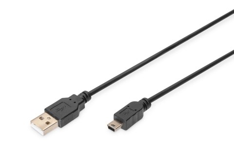 Kabel USB A/miniUSB B (5pin) M/M "Canon" czarny 3m USB 2.0 HighSpeed Kabel USB A/miniUSB B (5pin) M/M "Canon" czarny 3m USB 2.0 HighSpeed