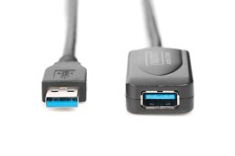 Kabel przedłużający USB 3.0 SuperSpeed 5mTyp USB A/USB A M/Ż aktywny, czarny 5m