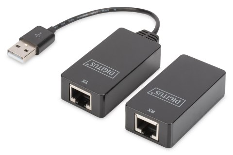 Przedłużacz USB 1.1po skrętce Cat.5e/6 UTP/SFP do 45m, czarny, 20cm Przedłużacz USB 1.1po skrętce Cat.5e/6 UTP/SFP do 45m, czarny, 20cm