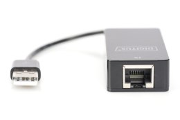 Przedłużacz USB 1.1po skrętce Cat.5e/6 UTP/SFP do 45m, czarny, 20cm
