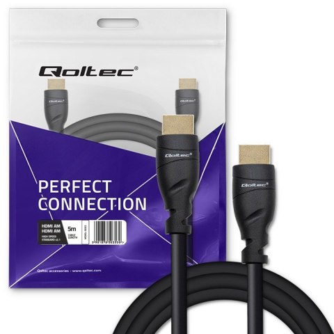 Qoltec Kabel HDMI v2.1 Ultra high speed 8K | 60Hz | 26AWG | GOLD | 5m Qoltec Kabel HDMI v2.1 Ultra high speed 8K | 60Hz | 26AWG | GOLD | 5m