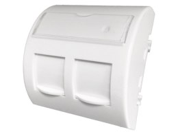 Adapter 45x45 2xRJ45 z klapkami przeciwkurzowymi (wypukły zaokrąglony) ALANTEC