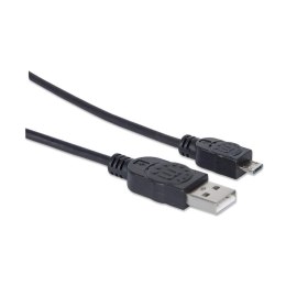 KABEL USB A-MicroB M/M 1,8M USB2.0 Hi-Speed czarny