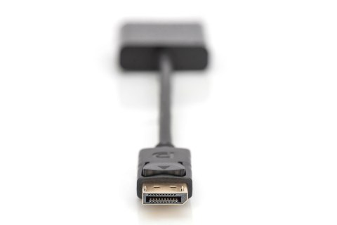 Kabel DP/DSUB15 M/Ż z zatrzaskiem czarny 0,15m Displayport 1080p 60Hz FHD Kabel DP/DSUB15 M/Ż z zatrzaskiem czarny 0,15m Displayport 1080p 60Hz FHD
