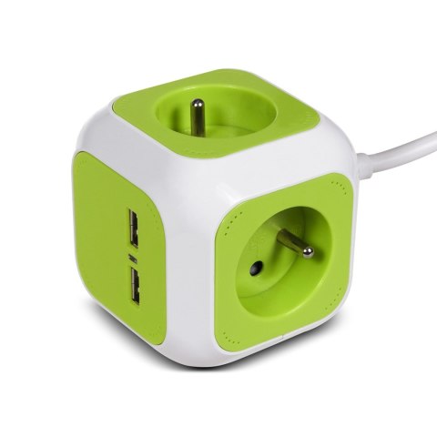 MagicCube poczwórne gniazdko prądowe GreenBlue, 2 wejścia USB, 1,4m, GB118 MagicCube poczwórne gniazdko prądowe GreenBlue, 2 wejścia USB, 1,4m, GB118