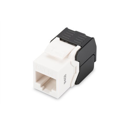 Moduł (gniazdo) keystone RJ45 (8P8C) kat.5e, UTP,nieekranowany, beznarzędziowy, biały Moduł (gniazdo) keystone RJ45 (8P8C) kat.5e, UTP,nieekranowany, beznarzędziowy, biały