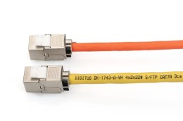 Moduł (gniazdo) keystone RJ45 (8P8C) kat.6A, STP,ekranowany, beznarzędziowy, stalowy, opaska czarna