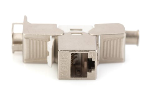 Moduł (gniazdo) keystone RJ45 (8P8C) kat.6A, STP, ekranowany, beznarzędziowy, stalowy Moduł (gniazdo) keystone RJ45 (8P8C) kat.6A, STP, ekranowany, beznarzędziowy, stalowy