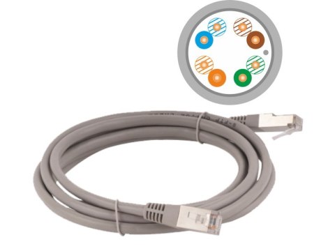 Patch-cord F/UTP kat.5e PVC 1.0m szary ALANTEC Patch-cord F/UTP kat.5e PVC 1.0m szary ALANTEC