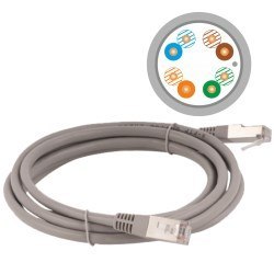 Patch-cord F/UTP kat.5e PVC 7.0m szary ALANTEC
