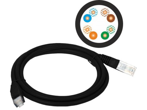 Patch-cord U/UTP kat.5e PVC 3.0m czarny ALANTEC Patch-cord U/UTP kat.5e PVC 3.0m czarny ALANTEC