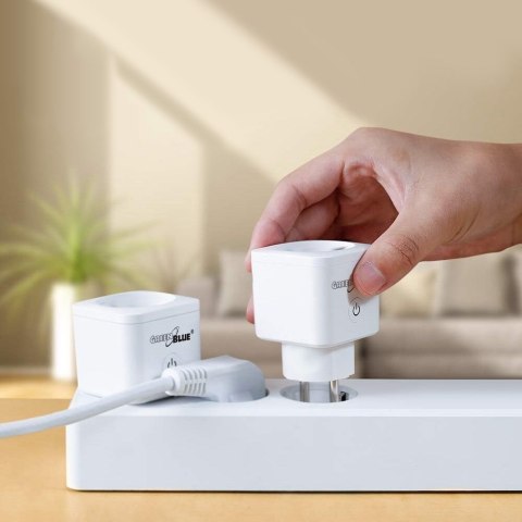 Zdalnie sterowane gniazdko WiFi GreenBlue, Android/iOS/Alexa/Google Home, zuż. energii, timer, max 3680W, typ E, GB720 E Zdalnie sterowane gniazdko WiFi GreenBlue, Android/iOS/Alexa/Google Home, zuż. energii, timer, max 3680W, typ E, GB720 E