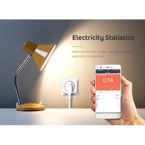 Zdalnie sterowane gniazdko WiFi GreenBlue, sterowanie Android/iOS/Alexa/Google Home, timer, max 3840W, GB705 Zdalnie sterowane gniazdko WiFi GreenBlue, sterowanie Android/iOS/Alexa/Google Home, timer, max 3840W, GB705