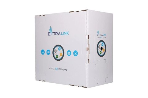 Extralink CAT5E FTP (F/UTP) V2 Zewnętrzny | Kabel sieciowy skrętka | 100M Extralink CAT5E FTP (F/UTP) V2 Zewnętrzny | Kabel sieciowy skrętka | 100M