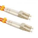 Qoltec Patchcord światłowodowy LC/UPC-LC/UPC | Multimode | 50/125U | OM2 | Duplex | 1m