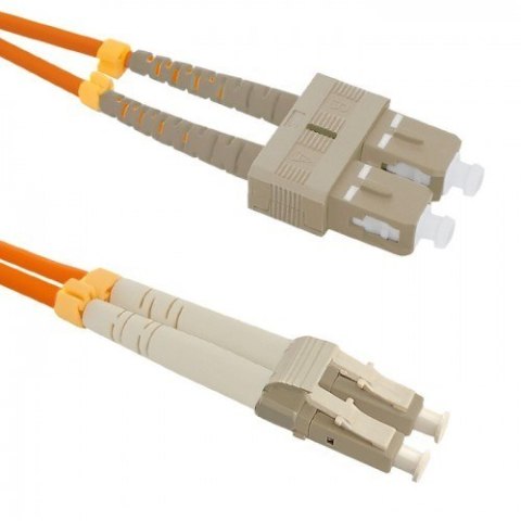 Qoltec Patchcord światłowodowy SC/UPC - LC/UPC | Multimode | 50/125 | OM2 | Duplex | 1m