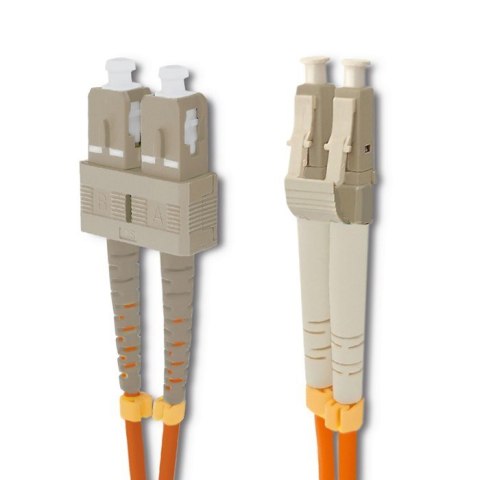 Qoltec Patchcord światłowodowy SC/UPC - LC/UPC | Multimode | 50/125 | OM2 | Duplex | 2m Qoltec Patchcord światłowodowy SC/UPC - LC/UPC | Multimode | 50/125 | OM2 | Duplex | 2m