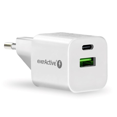 ŁADOWARKA SIECIOWA everActive GaN SC-390Q 30W 1xUSB-C 1xUSB-A PD PPS ŁADOWARKA SIECIOWA everActive GaN SC-390Q 30W 1xUSB-C 1xUSB-A PD PPS