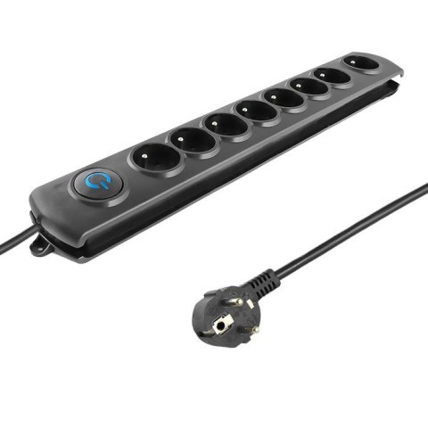 Listwa przeciwprzepięciowa Qoltec 8 gniazd 1.8m (czarna) Listwa przeciwprzepięciowa Qoltec 8 gniazd 1.8m (czarna)