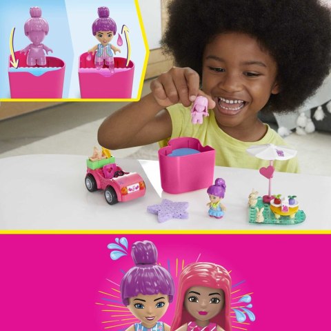 PROMO MEGA BLOKS Barbie Color Reveal Kabriolecik Wesoła wycieczka Zestaw klocków 66el HKF90 MATTEL PROMO MEGA BLOKS Barbie Color Reveal Kabriolecik Wesoła wycieczka Zestaw klocków 66el HKF90 MATTEL