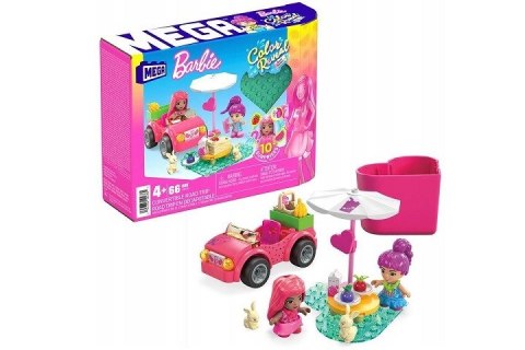 PROMO MEGA BLOKS Barbie Color Reveal Kabriolecik Wesoła wycieczka Zestaw klocków 66el HKF90 MATTEL PROMO MEGA BLOKS Barbie Color Reveal Kabriolecik Wesoła wycieczka Zestaw klocków 66el HKF90 MATTEL