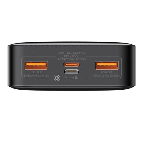 Powerbank Baseus Bipow Digital Display PPBD050501 20000mAh 20W PD QC 3.0 2x USB-A 1x USB-C + KABEL Powerbank Baseus Bipow Digital Display PPBD050501 20000mAh 20W PD QC 3.0 2x USB-A 1x USB-C + KABEL