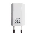 Sieciowa Ładowarka 100-240V - USB 5V 1A Slim Biała