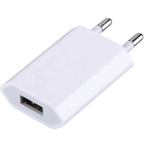 Sieciowa Ładowarka 100-240V - USB 5V 1A Slim Biała Sieciowa Ładowarka 100-240V - USB 5V 1A Slim Biała