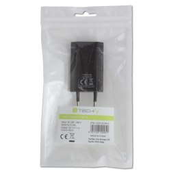 Sieciowa Ładowarka 100-240V - USB 5V 1A Slim Czarna
