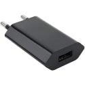Sieciowa Ładowarka 100-240V - USB 5V 1A Slim Czarna