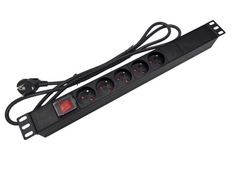 Listwa zasilająca 19" 230V - 5 gniazd (typu E - CEE 7/5), z wyłącznikiem LED, kabel 1,8m CEE 7/7 ALANTEC Listwa zasilająca 19" 230V - 5 gniazd (typu E - CEE 7/5), z wyłącznikiem LED, kabel 1,8m CEE 7/7 ALANTEC