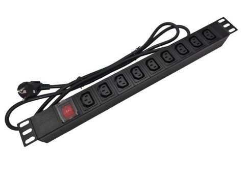 Listwa zasilająca 19" 230V - 9 gniazd (IEC320 C13), z wyłącznikiem LED, kabel 1,8m CEE 7/7 ALANTEC Listwa zasilająca 19" 230V - 9 gniazd (IEC320 C13), z wyłącznikiem LED, kabel 1,8m CEE 7/7 ALANTEC