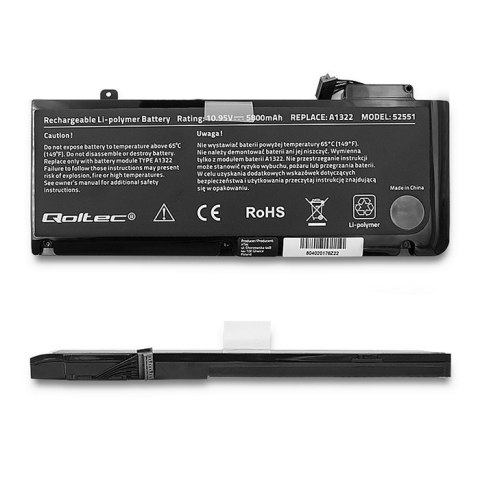 Qoltec Bateria do MacBook Pro 13" | 5800mAh | 10.95V Qoltec Bateria do MacBook Pro 13" | 5800mAh | 10.95V