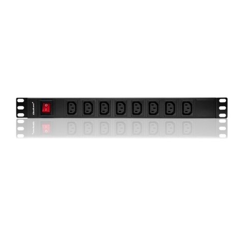 Qoltec Listwa zasilająca PDU antyprzeciążeniowa do RACK 19" | 1U | 10A | 8xIEC C13 | 2m Qoltec Listwa zasilająca PDU antyprzeciążeniowa do RACK 19" | 1U | 10A | 8xIEC C13 | 2m