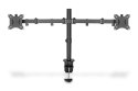 Uchwyt biurkowy podwójny (zacisk) 2xLCD max. 32"max. 2x 8kg uchylno-obrotowy czarny