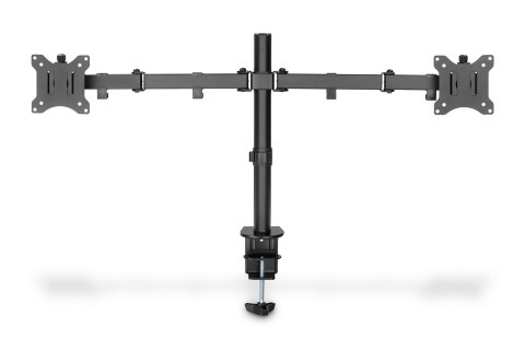 Uchwyt biurkowy podwójny (zacisk) 2xLCD max. 32"max. 2x 8kg uchylno-obrotowy czarny Uchwyt biurkowy podwójny (zacisk) 2xLCD max. 32"max. 2x 8kg uchylno-obrotowy czarny