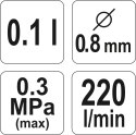 YATO PISTOLET LAKIERNICZY Z GÓRNYM ZBIORNIKIEM HVLP 0,8mm 0,1L 2357