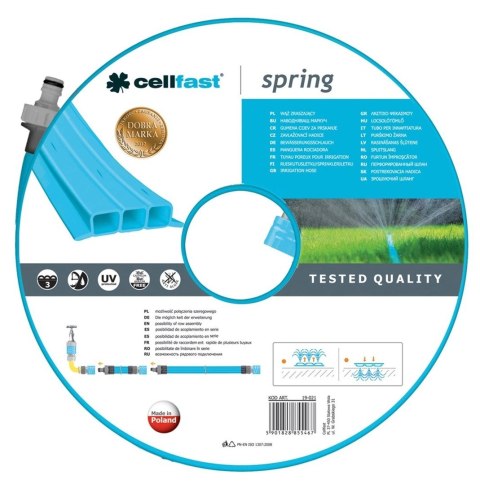 CELLFAST WĄŻ OGRODOWY SPRING ZRASZAJĄCY DŁUGOŚĆ: 7,5m CELLFAST WĄŻ OGRODOWY SPRING ZRASZAJĄCY DŁUGOŚĆ: 7,5m