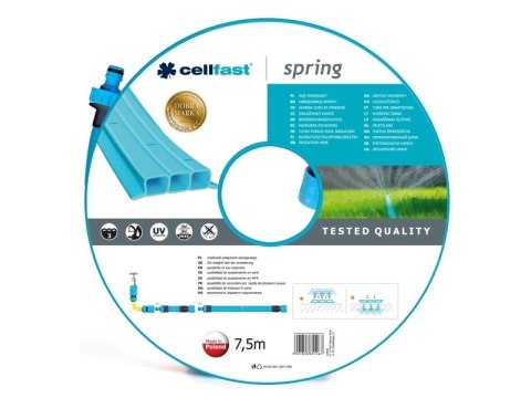 CELLFAST WĄŻ OGRODOWY SPRING ZRASZAJĄCY DŁUGOŚĆ: 7,5m CELLFAST WĄŻ OGRODOWY SPRING ZRASZAJĄCY DŁUGOŚĆ: 7,5m