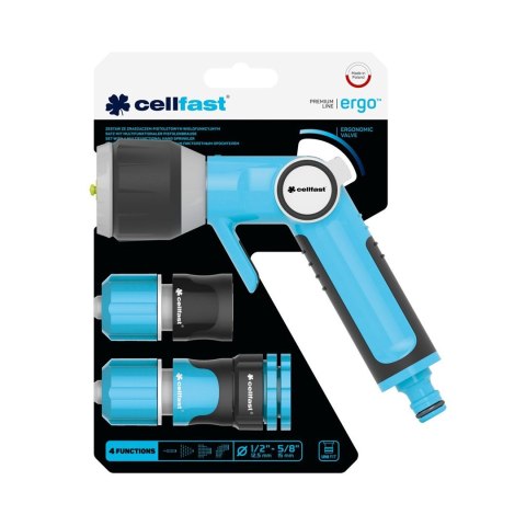 CELLFAST ZESTAW ZRASZAJĄCY ERGO ZE ZRASZACZEM PISTOLETOWYM WIELOFUNKCYJNYM 1/2" CELLFAST ZESTAW ZRASZAJĄCY ERGO ZE ZRASZACZEM PISTOLETOWYM WIELOFUNKCYJNYM 1/2"