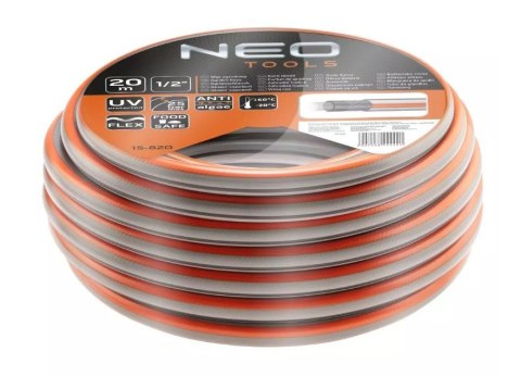 Wąż ogrodowy 1/2" x 20 m, 4-warstwowy NEO OPTIMA Wąż ogrodowy 1/2" x 20 m, 4-warstwowy NEO OPTIMA