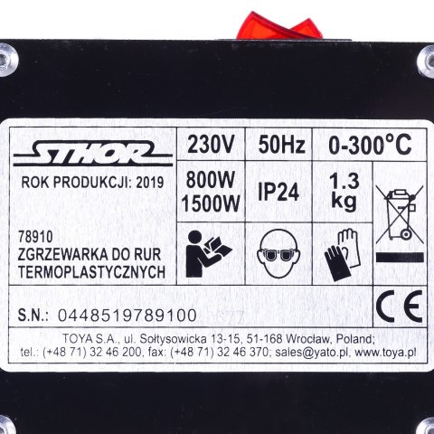 STHOR ZGRZEWARKA DO RUR 800/1500W 78910 STHOR ZGRZEWARKA DO RUR 800/1500W 78910
