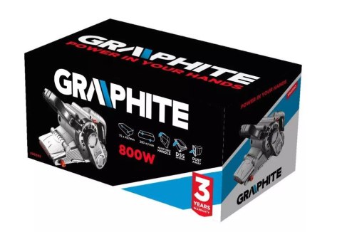 Szlifierka taśmowa 800W Graphite, pas bezkońcowy 75x457mm Szlifierka taśmowa 800W Graphite, pas bezkońcowy 75x457mm