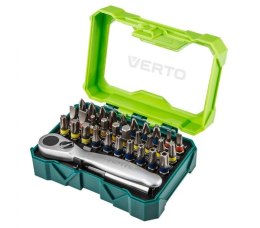Zestaw bitów 32 szt., 25 mm - 4 x PH, 4 x PZ, 4 x SL, 4 x HEX, 7 x TX, 7 x TT + grzechotka do bitów