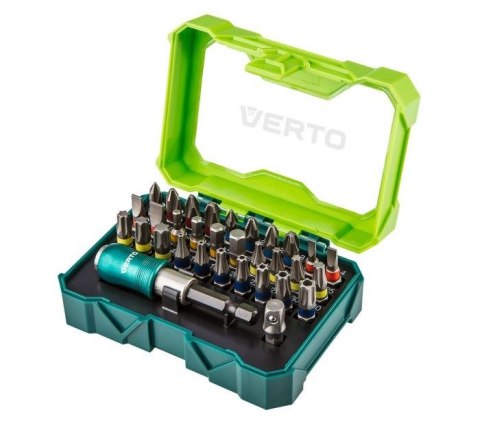 Zestaw bitów 32 szt., 25 mm - 4 x PH, 4 x PZ, 4 x SL, 4 x HEX, 7 x TX, 7 x TT + uchwyt magnetyczny Zestaw bitów 32 szt., 25 mm - 4 x PH, 4 x PZ, 4 x SL, 4 x HEX, 7 x TX, 7 x TT + uchwyt magnetyczny