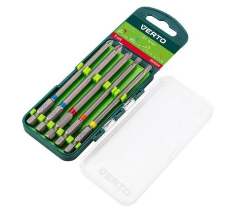 Zestaw bitów 5 szt., 100 mm - 1 x PH, 2 x PZ, 1 x SL, 1 x TX Zestaw bitów 5 szt., 100 mm - 1 x PH, 2 x PZ, 1 x SL, 1 x TX