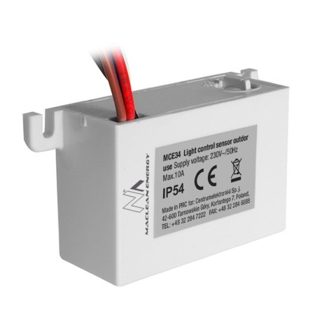 Czujnik zmierzchowy Maclean, z zewnętrzną sondą, max. 2300W, MCE34 Czujnik zmierzchowy Maclean, z zewnętrzną sondą, max. 2300W, MCE34