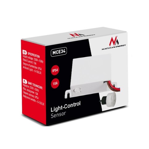 Czujnik zmierzchowy Maclean, z zewnętrzną sondą, max. 2300W, MCE34 Czujnik zmierzchowy Maclean, z zewnętrzną sondą, max. 2300W, MCE34