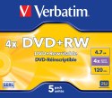 DVD+RW 4.7GB/4X JEWEL 5PK